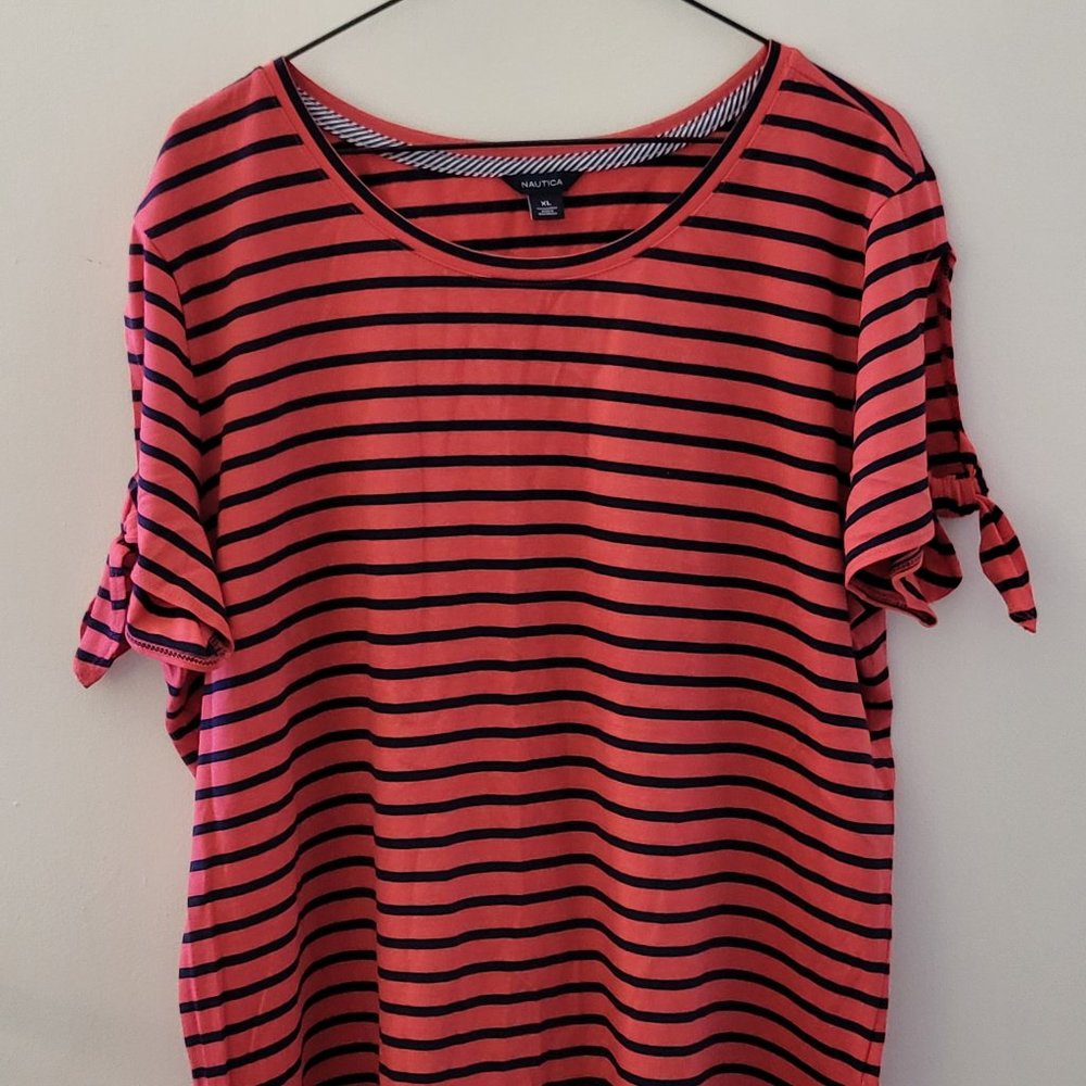 Nautica Ladies Tie Sleeve Top